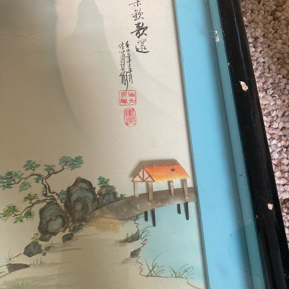 Two original Japanese swatow shell cutting pictures - Picture 8 of 10